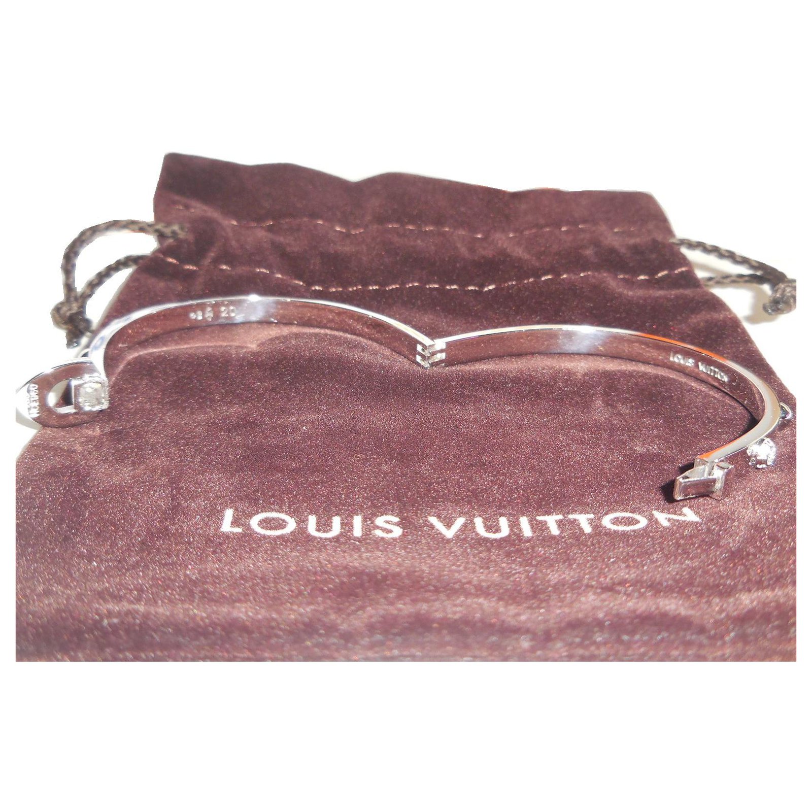 Louis Vuitton Clous Stud Earrings 18K White Gold with Diamonds